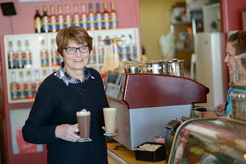 Woman in coffee shop